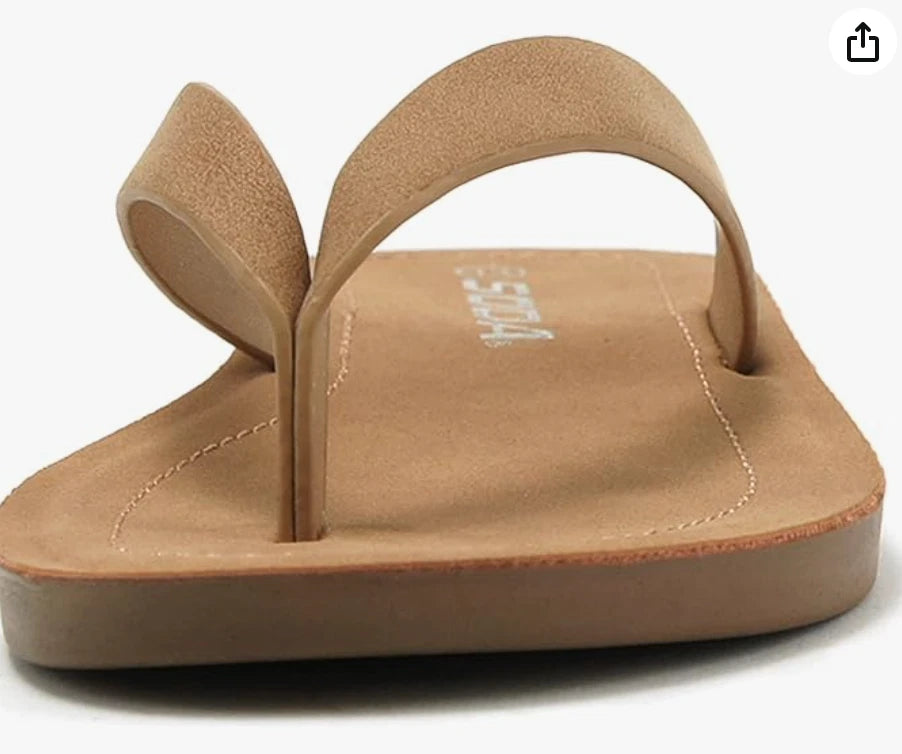 Soda ELLA ~ Women Casual Comfort Flip Flop Fashion Slide Flat Thong Sandals
