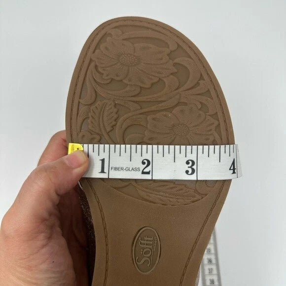 Sofft Bronze Metallic Leather Fallon Slide Style Stacked Heel Sandal Women's 7M