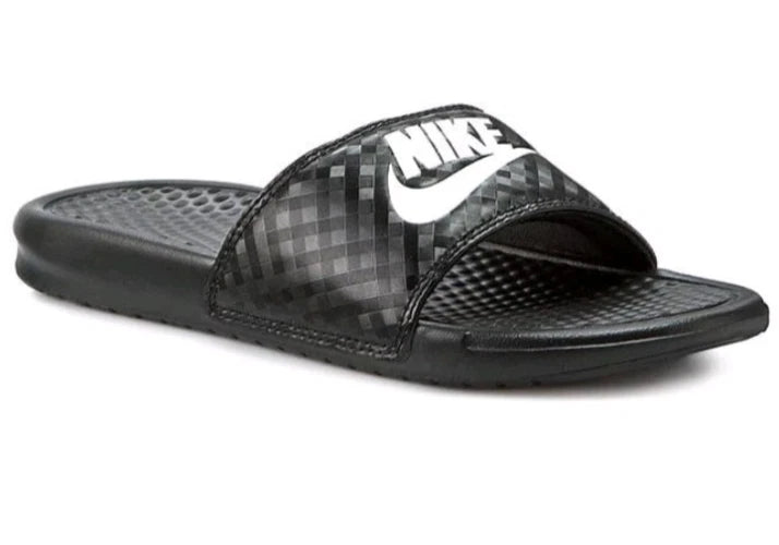 Nike Benassi Jdi Black White 343881-011 Women's # 9 Slide Sandals Gloss Fashion