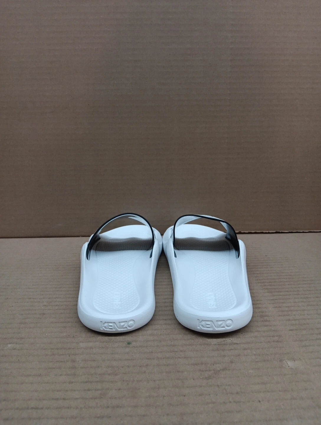 Kenzo Pool Sandal Women Slides Style- K72p185, White/black,  Eur Sz 41, Sz 10.5