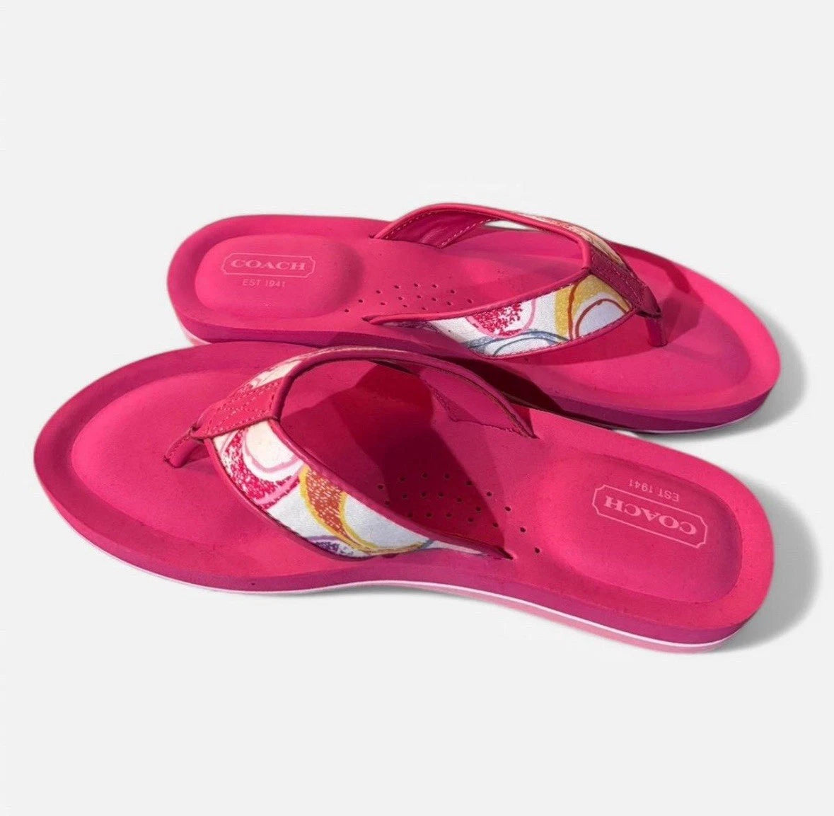 VINTAGE COACH (new) Style: A8675 Jolie hot pink signature pattern sandals
