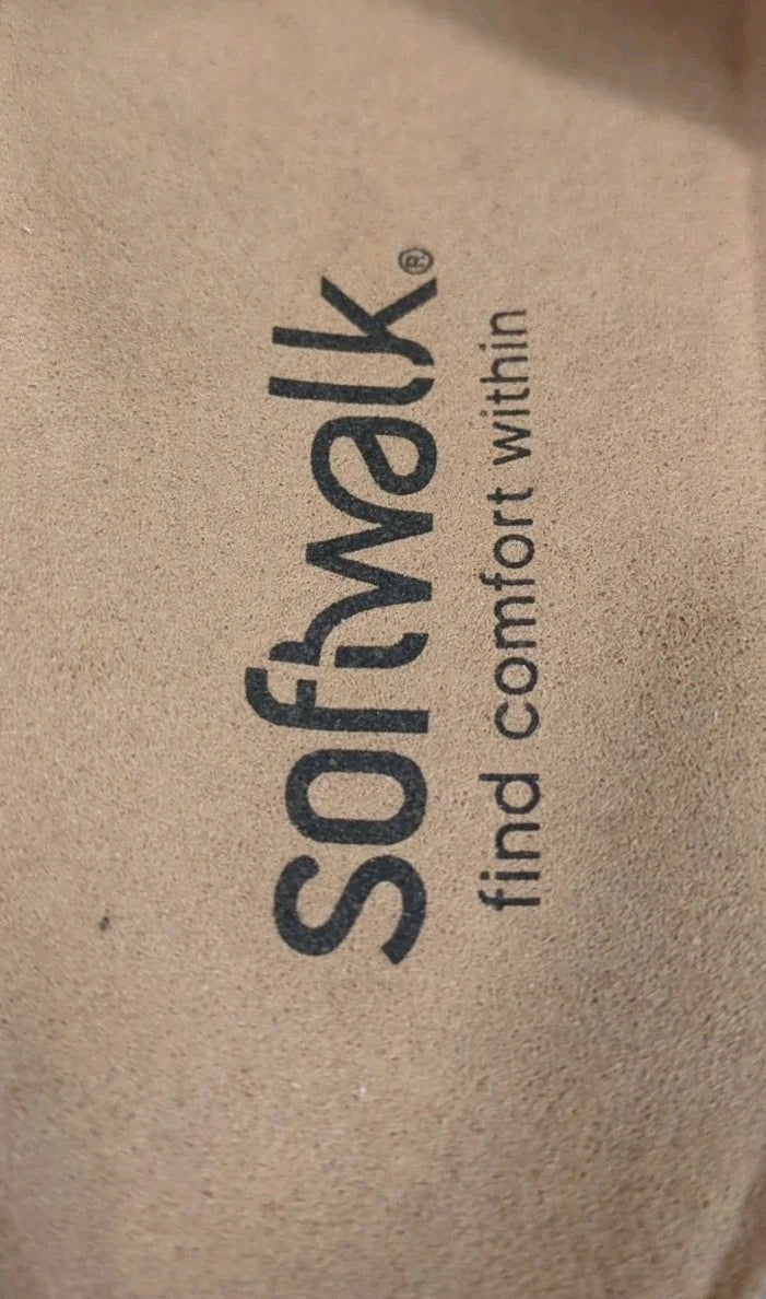 W30 NEW Softwalk Corsica II Womens 12M Slide On Leather Sandals Silver