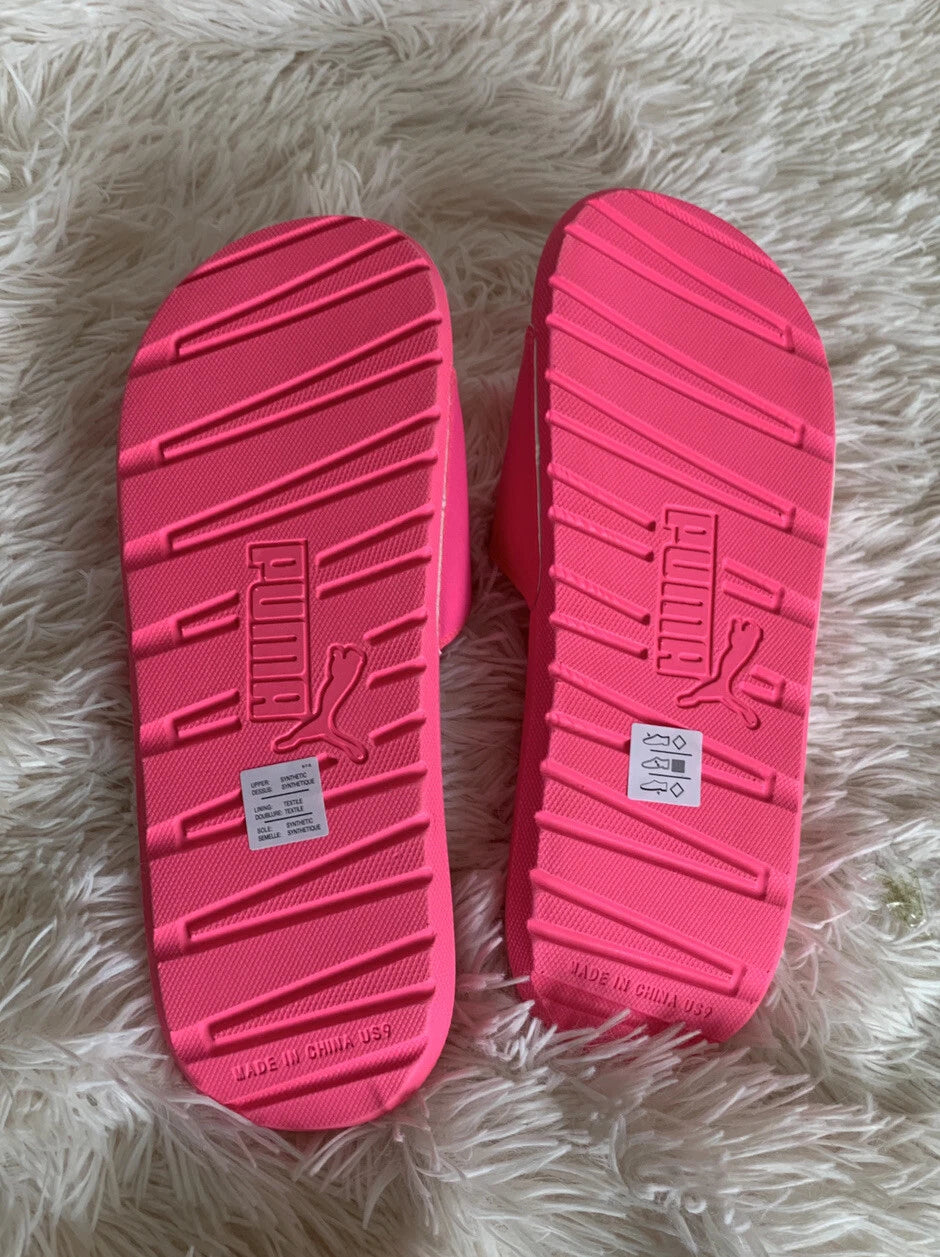 Women’s Slides Size 9 PUMA Cool Cat Knockout Style: 371013-12 Pink White