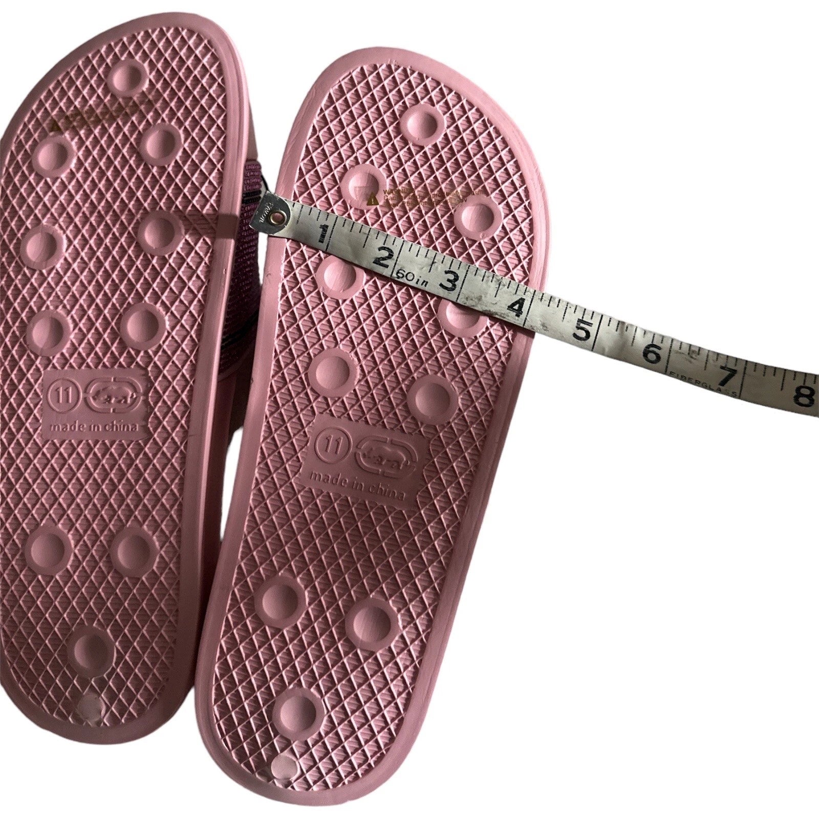 Women’s Slides Size 11 Ecko Rhino Brand Pink Blush Style ELVA -63L shiny logo