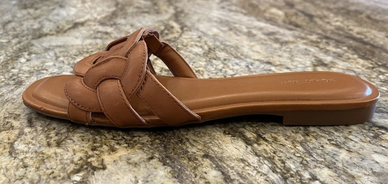 Nordstrom Carolina Slide Tan Toffee 8 Sandals Classic Coastal Boho Chic NWOB