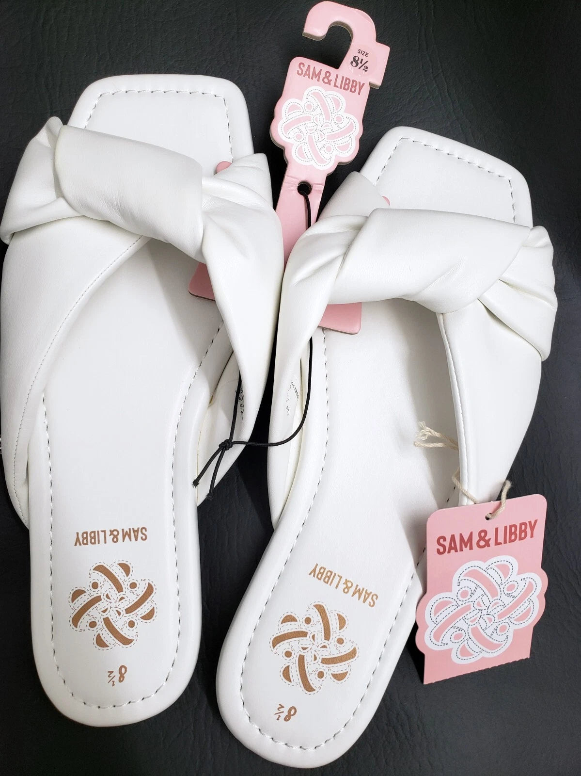 SAM & LIBBY Women's Tallulah Slide Sandals Shoes Size US 8.5 White NEW