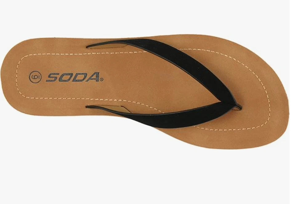 Soda ELLA ~ Women Casual Comfort Flip Flop Fashion Slide Flat Thong Sandals
