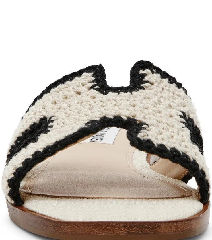 Steve Madden Hadyn-M Macrame Woven Flat Slide Sandals Sz-7.5 New In Box
