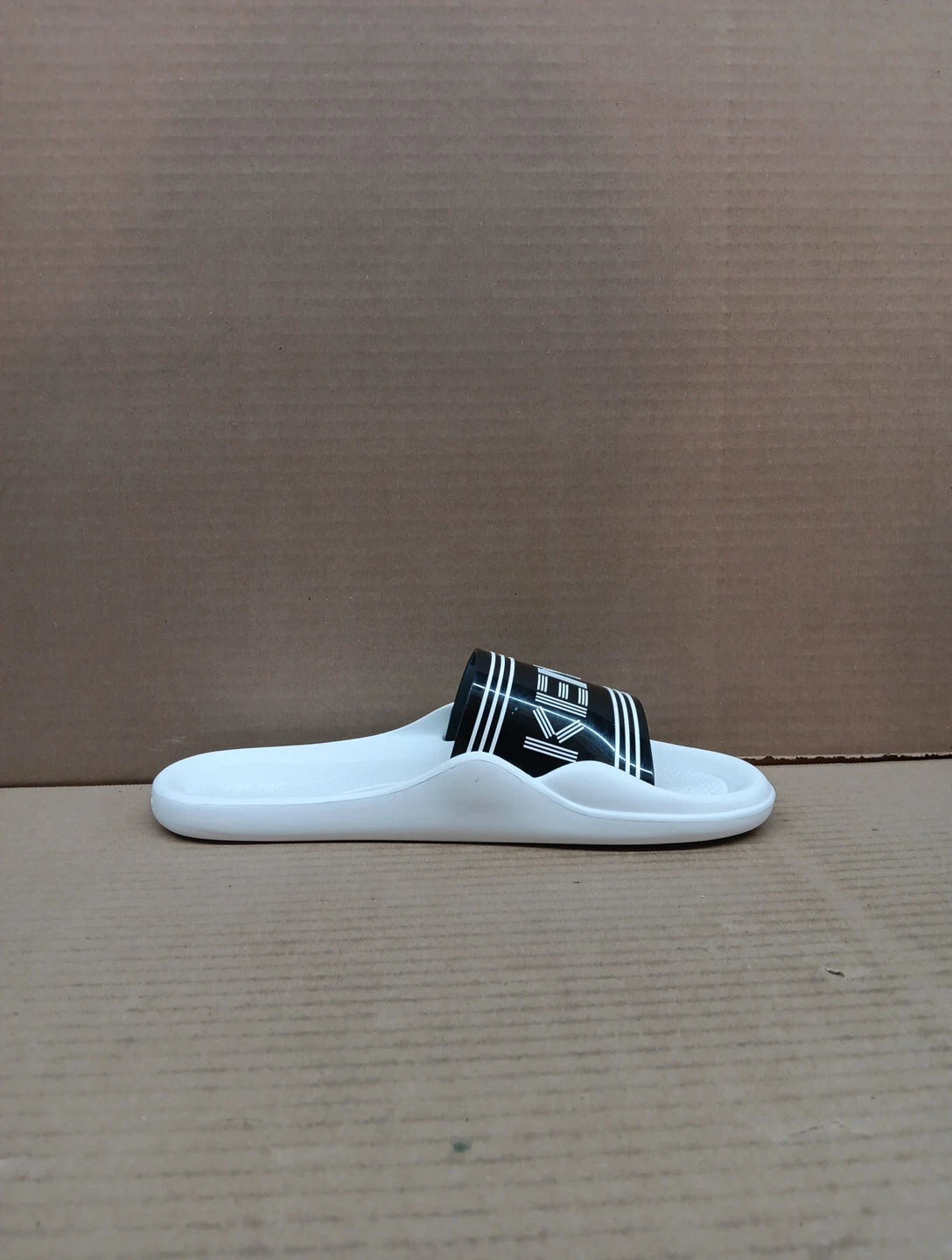 Kenzo Pool Sandal Women Slides Style- K72p185, White/black,  Eur Sz 41, Sz 10.5