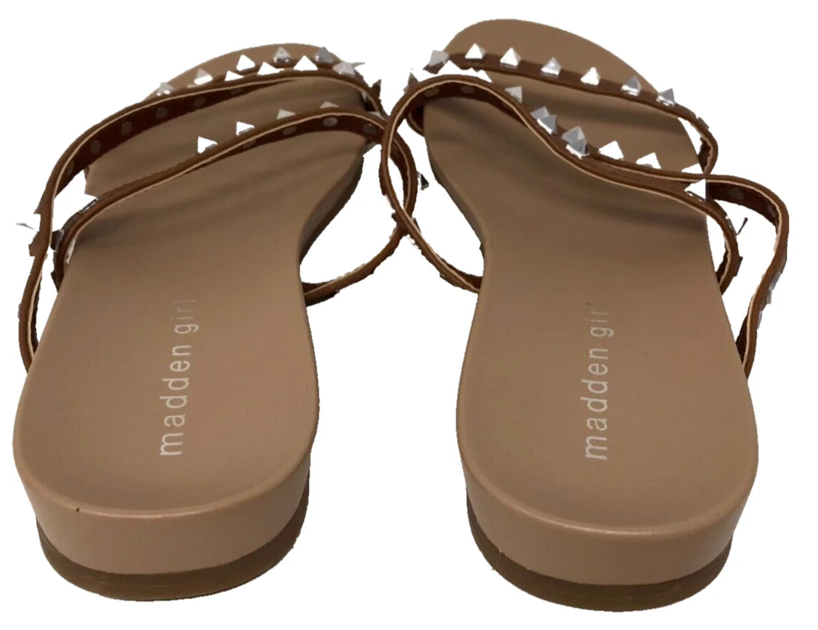 Madden Girl Women's Candy Slip On Comfort Slide Sandals Brown Size:8 195Q