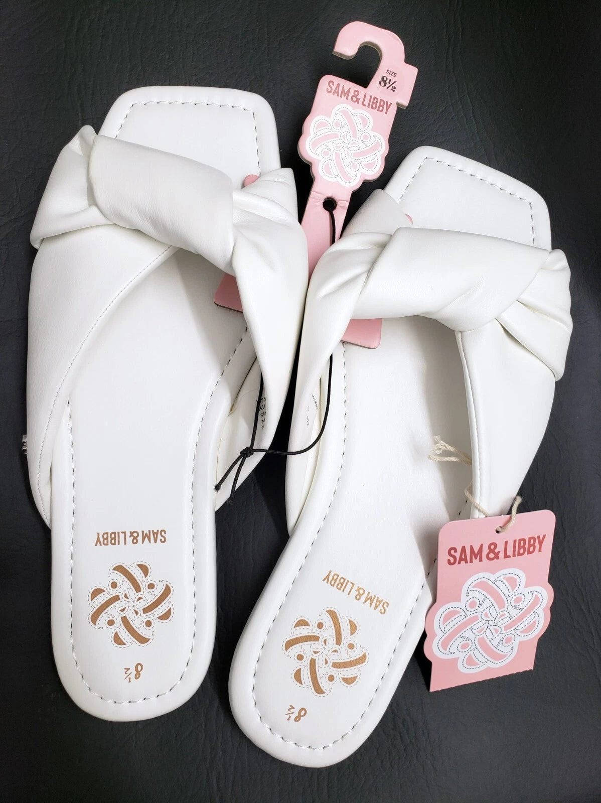 SAM & LIBBY Women's Tallulah Slide Sandals Shoes Size US 8.5 White NEW