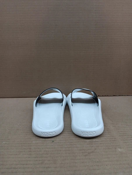 Kenzo Pool Sandal Women Slides Style- K72p185, White/black,  Eur Sz 41, Sz 10.5