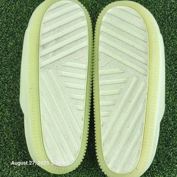 Nike Calm Slide Women's Size 8 Lightweight Active Slides Sandals Yellow Green