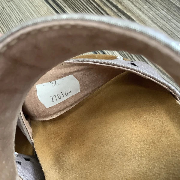 Naot Womens Size 36-5 US Susan Wedge Slide Sandals Metallic Rhinestones Leather