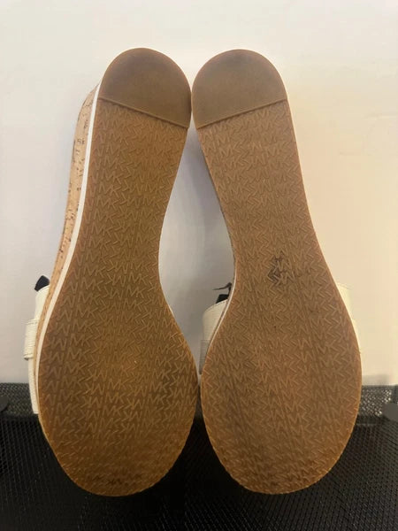 🔥Michael Kors MK Warren Platform Slides~Women’s Size 8.5~ White Slip~On Sandals