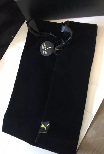 PUMA X FENTY ESPADRILLE JET BLACK RIHANNA FASHION Slides Slipper Sz 5.5 w/ Pouch