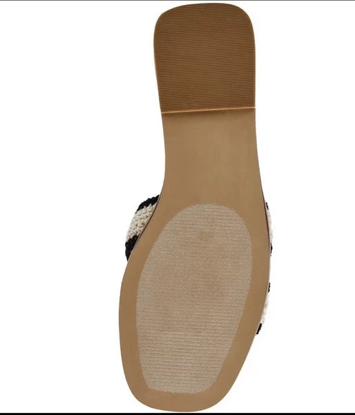 Steve Madden Hadyn-M Macrame Woven Flat Slide Sandals Sz-7.5 New In Box