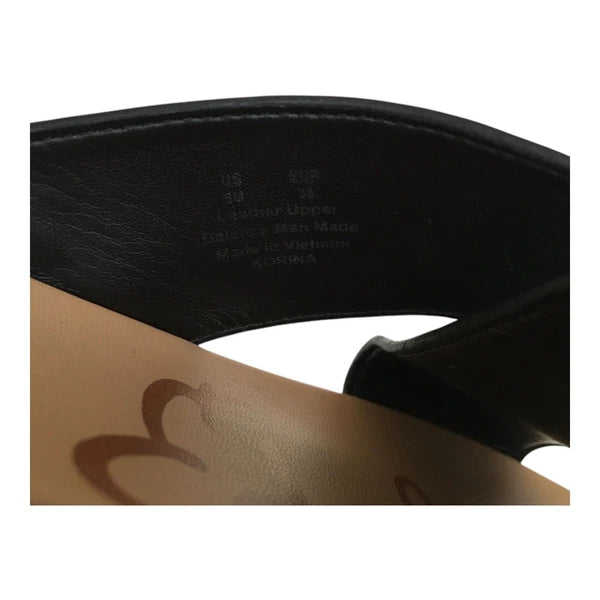 Sam Edelman Korina Sandals Womens 8M Black Leather Espadrille Platform Slides