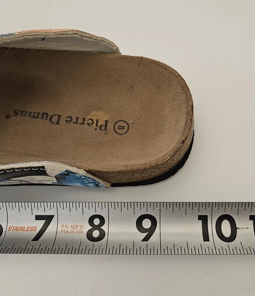 Vogue Magazine Glossy Collage Two Strap Bork Pierre Dumas Sandals sz 8