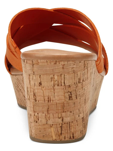 STYLE & COMPANY Womens Orange Violettee Wedge Slide Sandals Shoes 9.5 M