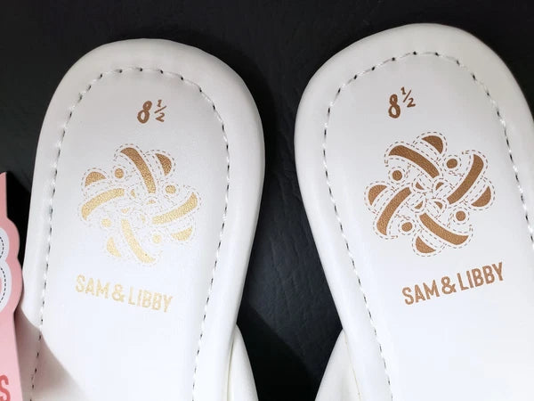 SAM & LIBBY Women's Tallulah Slide Sandals Shoes Size US 8.5 White NEW
