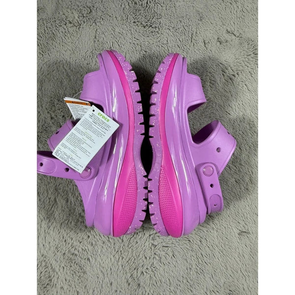 NWT Crocs M9/W11 Mega Crush Sandal Lavender Very Berry Platform Comfort Shoes