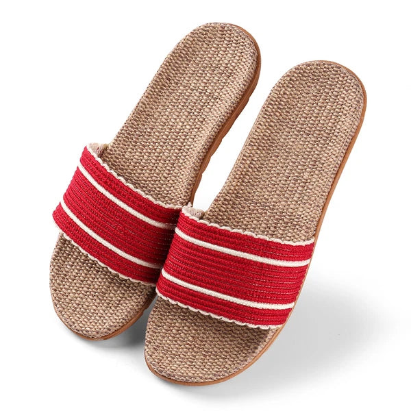 Women Fashion Striped Indoor Bathroom Anti-Slip Shoes Summer Open Toe Sandals
