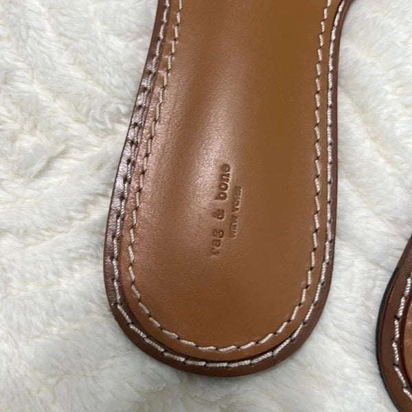 Rag & Bone Melrose Woven Slides Sz 40 in Limelight New,Leather,Resort Style