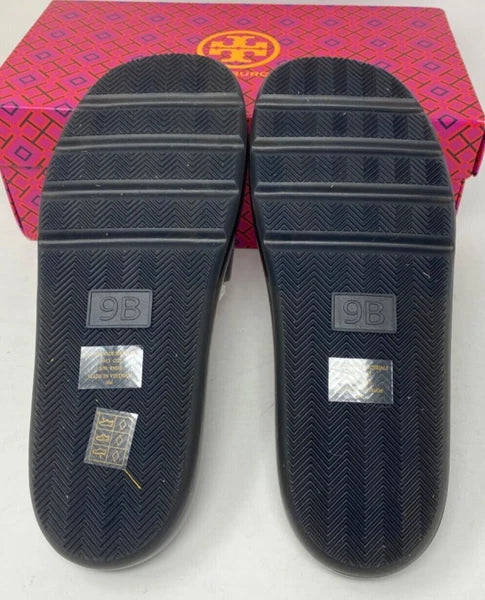 NIB TORY BURCH $188 BLACK BUBBLE JELLY SLIDE SANDAL/Sz 9 39 EU Style 85010
