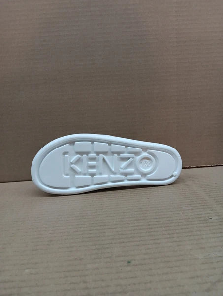 Kenzo Pool Sandal Women Slides Style- K72p185, White/black,  Eur Sz 41, Sz 10.5