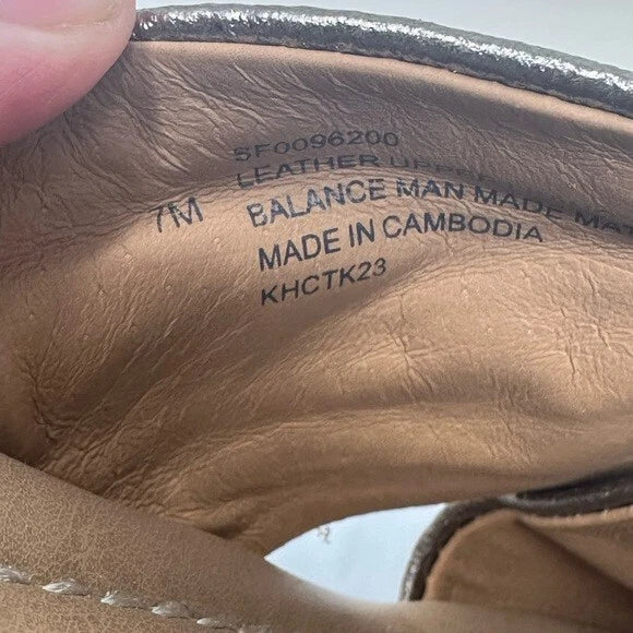 Sofft Bronze Metallic Leather Fallon Slide Style Stacked Heel Sandal Women's 7M