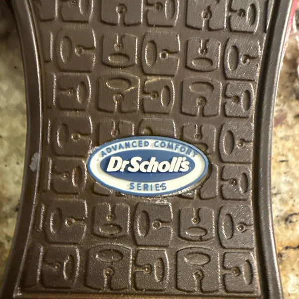 NEW Dr. Scholl's Women's Size 7 Wood Style Sandals with Pink Straps