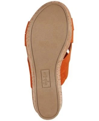 STYLE & COMPANY Womens Orange Violettee Wedge Slide Sandals Shoes 9.5 M