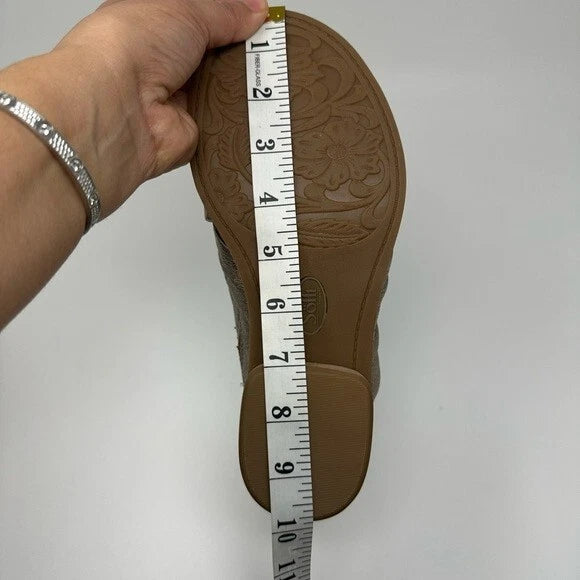 Sofft Bronze Metallic Leather Fallon Slide Style Stacked Heel Sandal Women's 7M