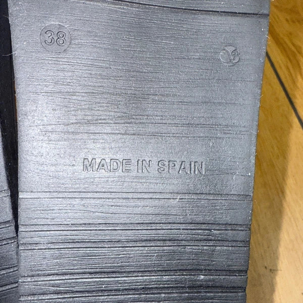 Yokono Gold Woven Leather Adjustable Buckle Slides Sandals Size 7.5