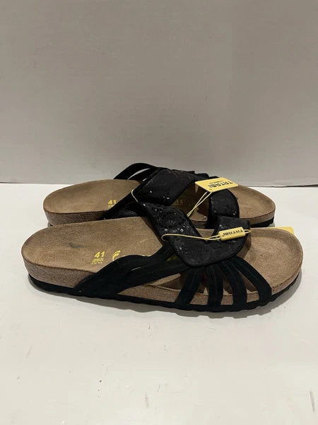 NWT Birkenstock Tatami Black Strappy Sandals Slides Women’s EU 41 US 10