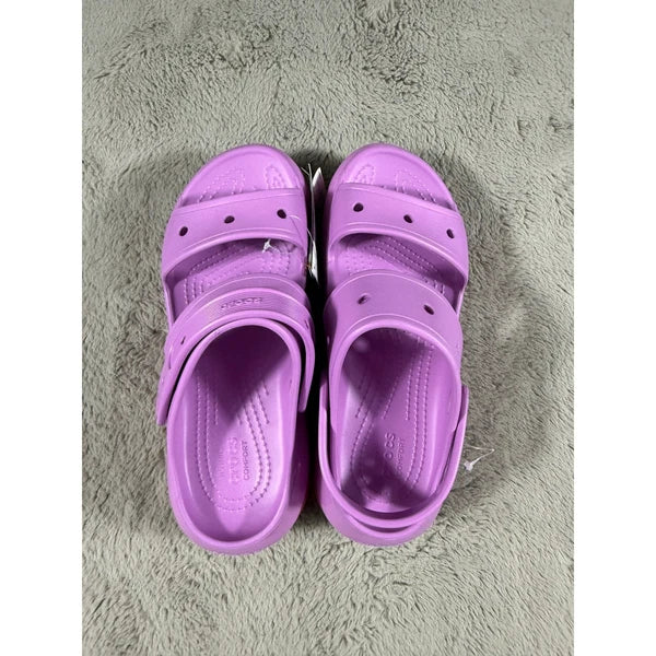 NWT Crocs M9/W11 Mega Crush Sandal Lavender Very Berry Platform Comfort Shoes
