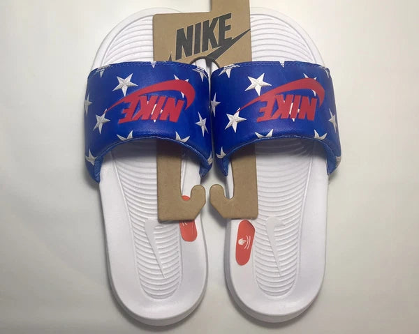 NIKE VICTORI ONE Women's Printed Slide Size 7 White/Multicolor Style #CN9676 400