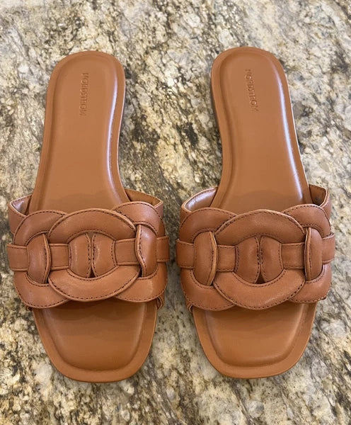 Nordstrom Carolina Slide Tan Toffee 8 Sandals Classic Coastal Boho Chic NWOB