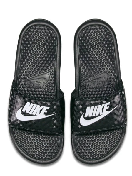 Nike Benassi Jdi Black White 343881-011 Women's # 5 Slide Sandals Gloss Fashion