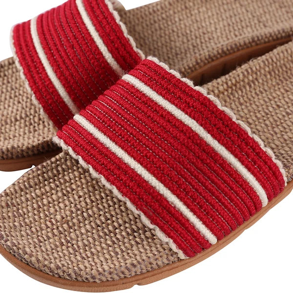 Women Fashion Striped Indoor Bathroom Anti-Slip Shoes Summer Open Toe Sandals