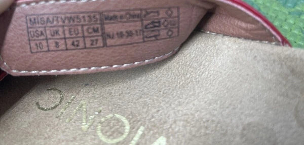 Vionic Misa Sandal Slides Red Leather Adjustable TVW5135 Women Size US 10 M  42