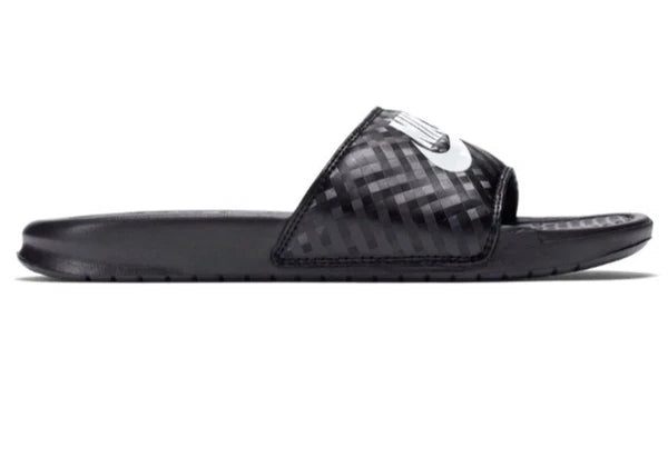 Nike Benassi Jdi Black White 343881-011 Women's # 5 Slide Sandals Gloss Fashion