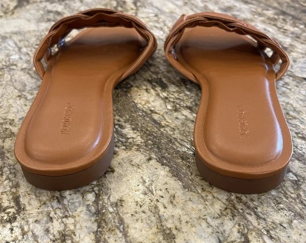 Nordstrom Carolina Slide Tan Toffee 8 Sandals Classic Coastal Boho Chic NWOB