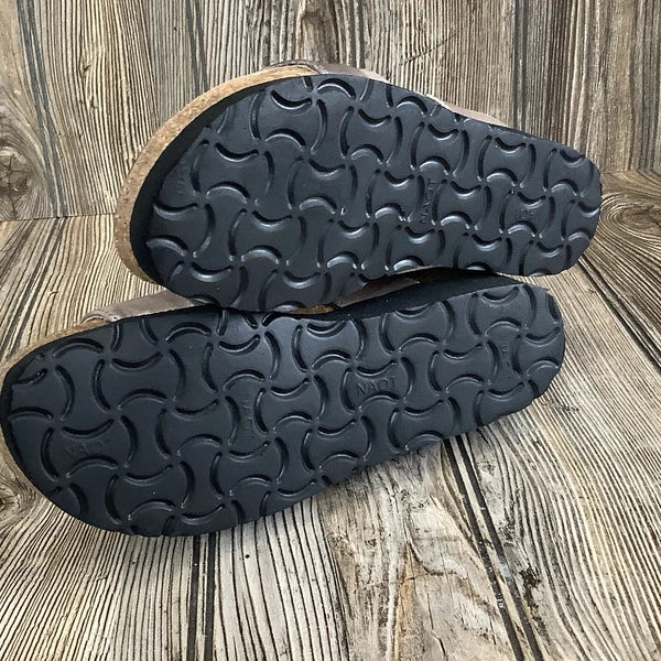 Naot Womens Size 36-5 US Susan Wedge Slide Sandals Metallic Rhinestones Leather