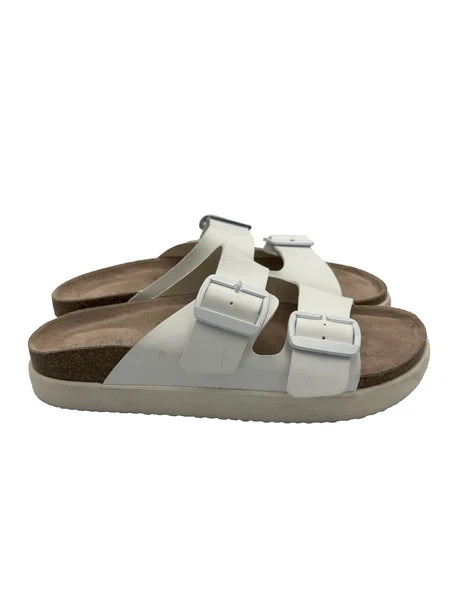 ✨ Women’s Madden Girl White Sandals – Size 6.5 –  👡  Chic Summer Style!
