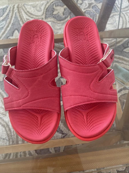 New KuaiLu Women’s Fashion Orthotic Slides Lightweight Athletic Red Size 7