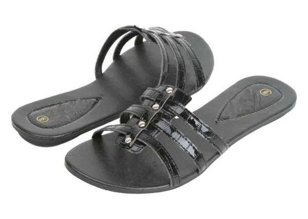 Womens Fashion Slide Slip On Sandals Black Bronze Beige Burgundy 5 6