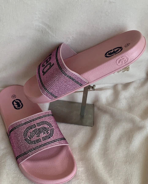 Women’s Slides Size 11 Ecko Rhino Brand Pink Blush Style ELVA -63L shiny logo