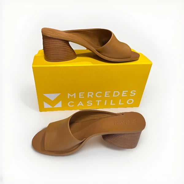 Mercedes Castillo Olga Women’s Sandals Size US 10 EU 40 Walnut Silk Nappa